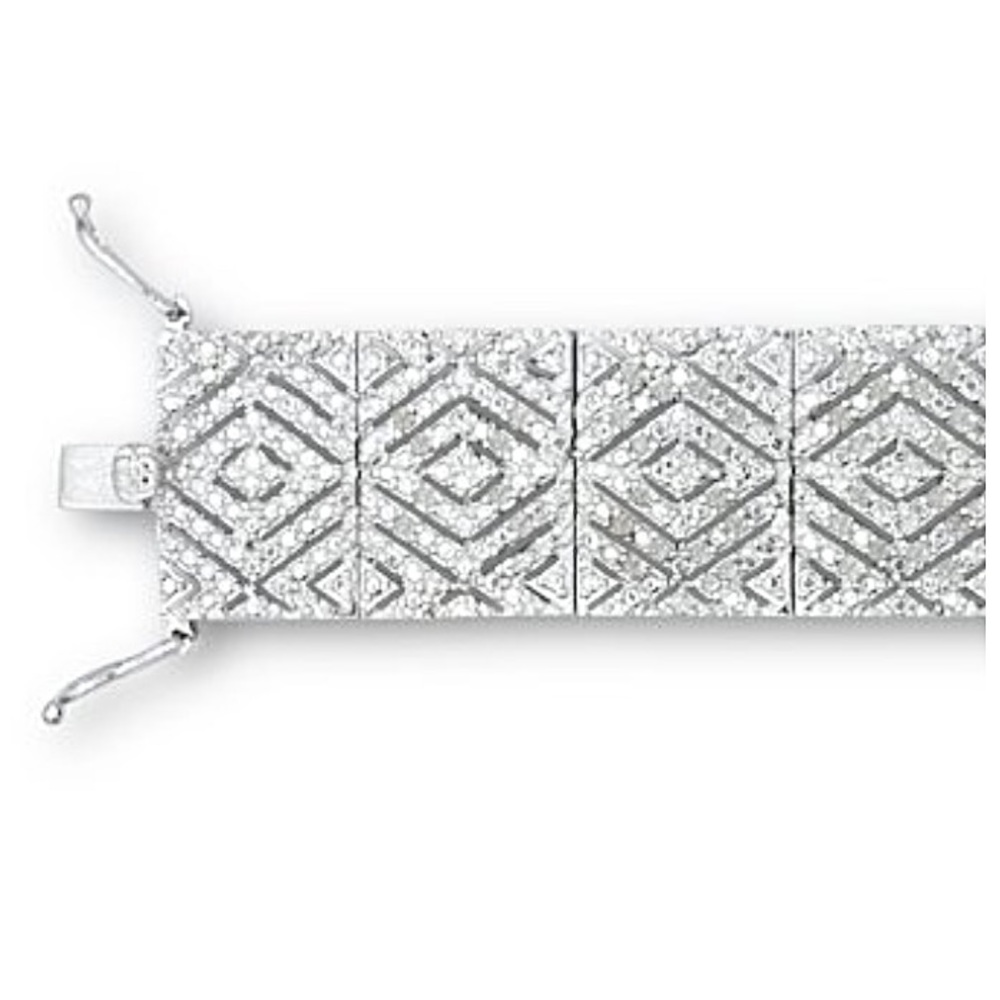 2 CTW DIAMOND BRACELET PLATINUM PLATED 3 security clasps! MSRP $998 - Picture 4 of 5